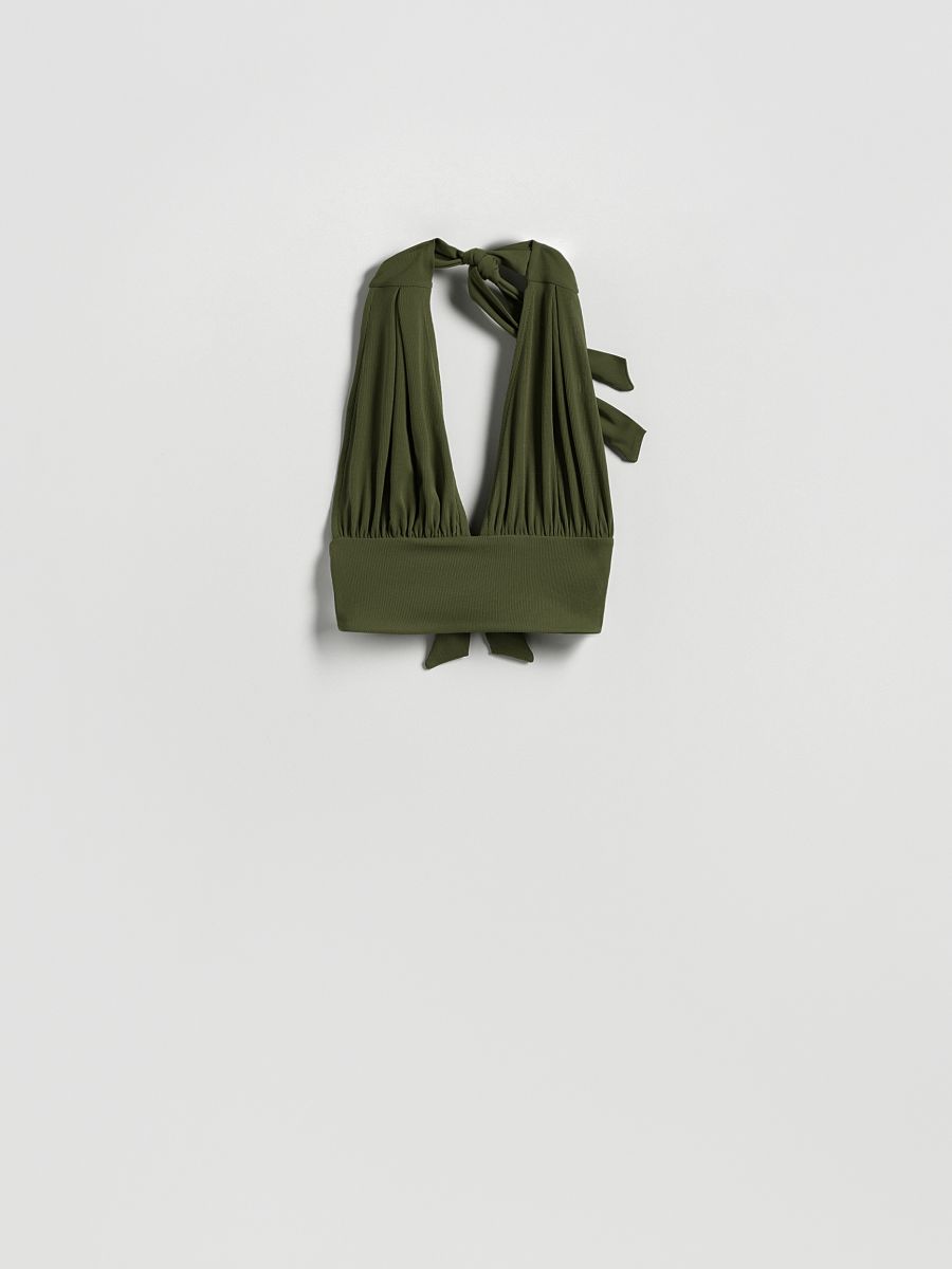 Krótki top halter - jasny zielony - RESERVED