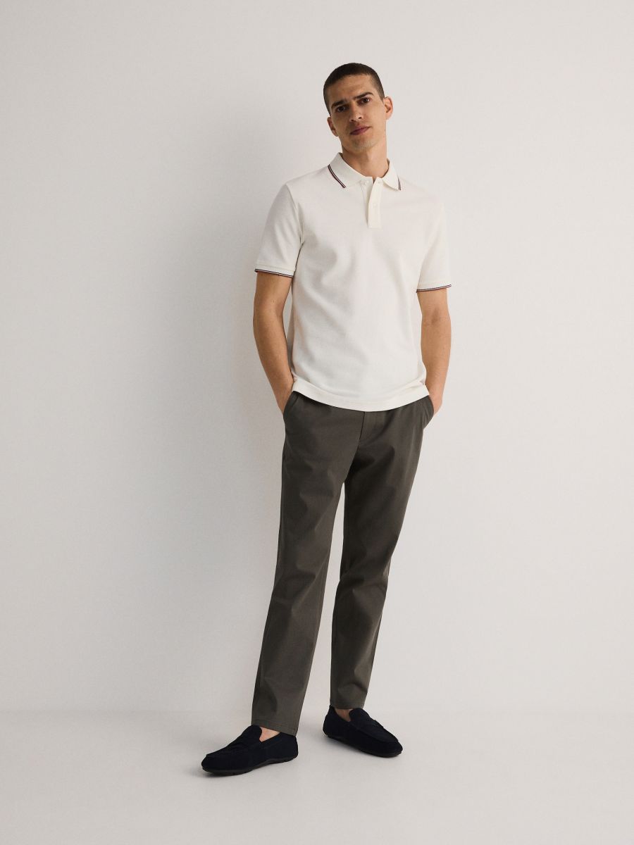 Chino slim trousers - light green - RESERVED