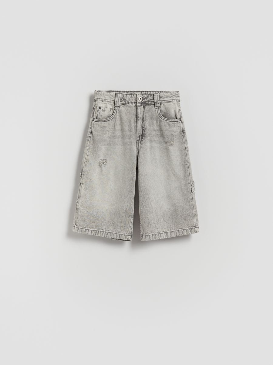 Jeansshorts - ljusgrå - RESERVED