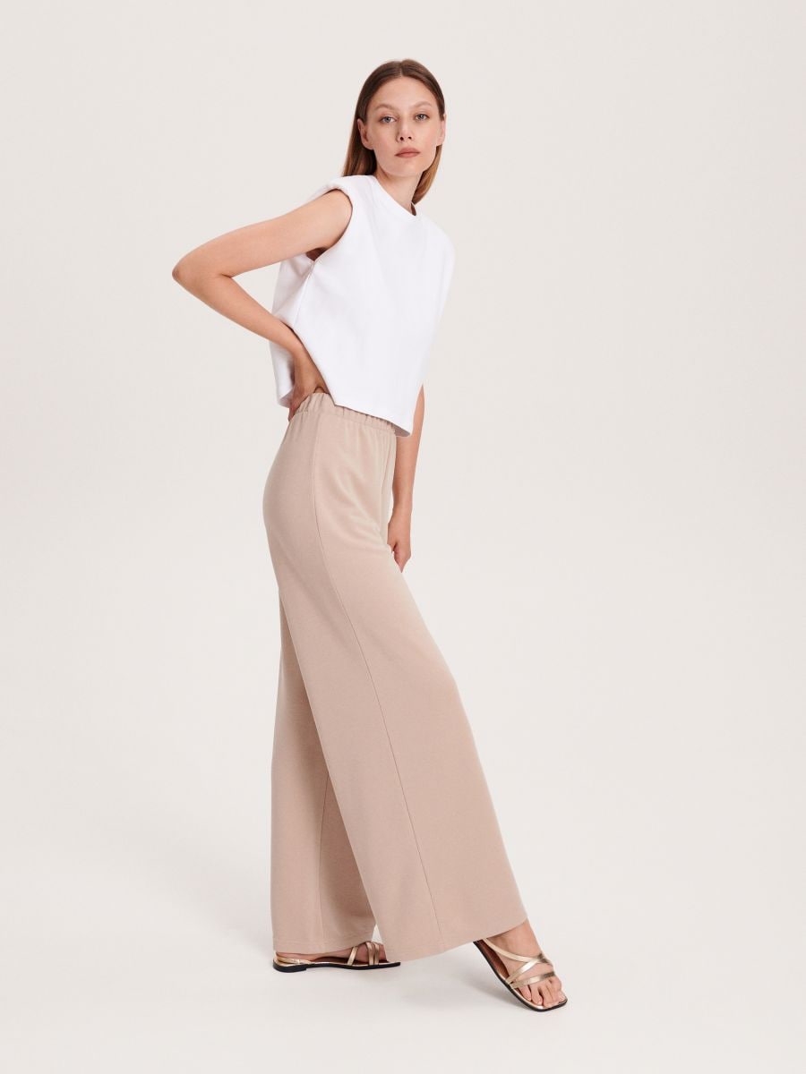Modal rich trousers - beige - RESERVED - 2