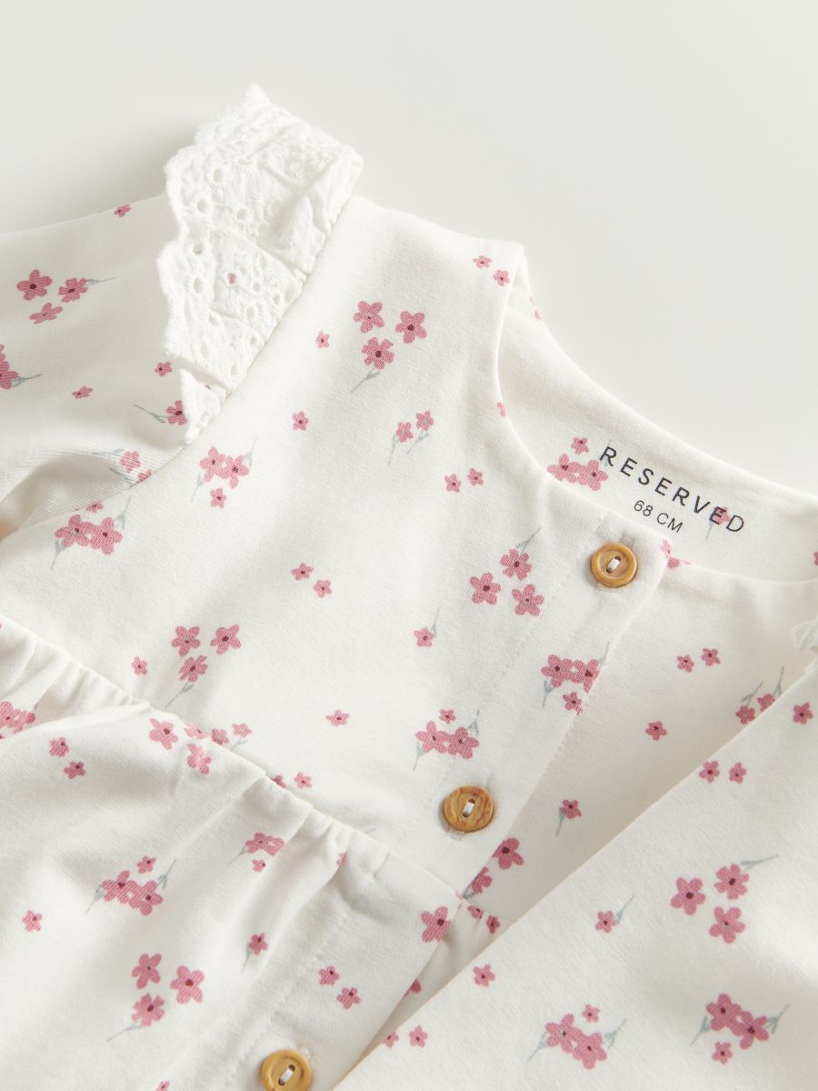 Geblümtes Kleid, weiß - creme - RESERVED - 3
