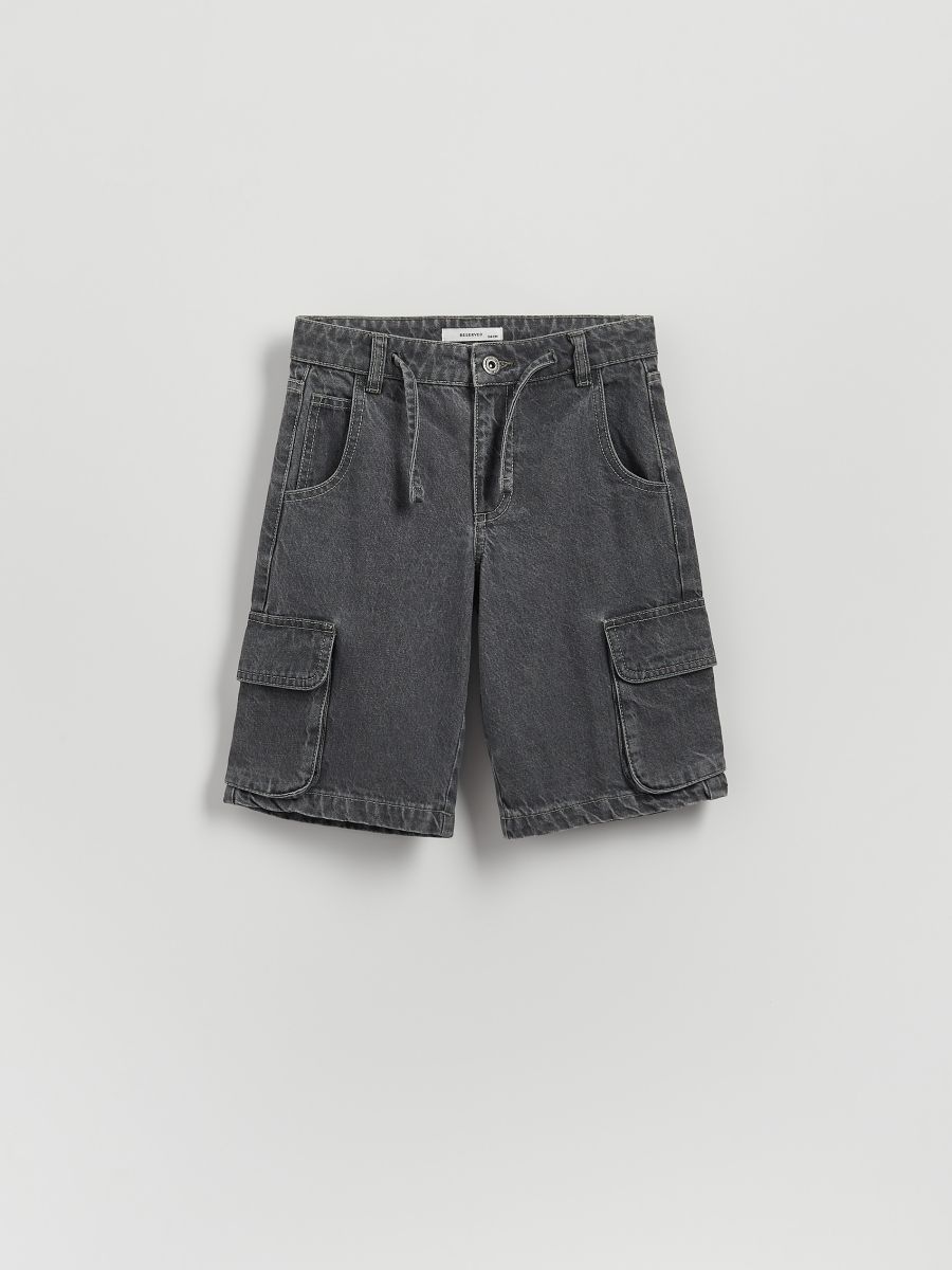 Denim shorts - black - RESERVED