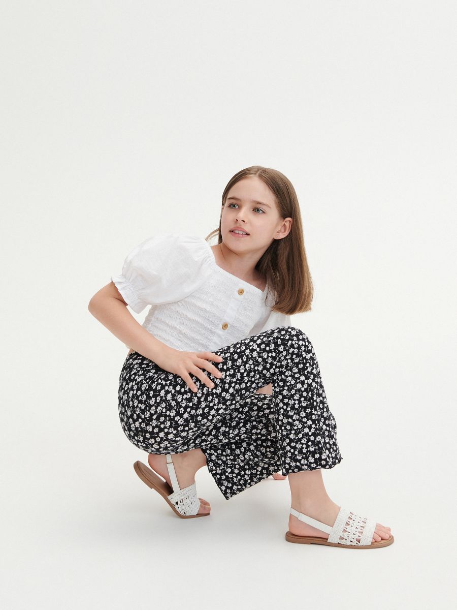 Patterned flare trousers - black - RESERVED - 5