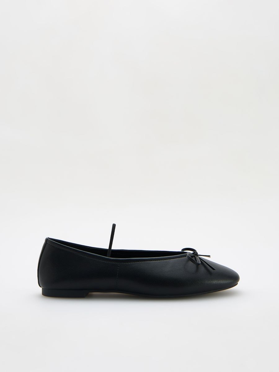 Leather ballerinas with strap - black - RESERVED - 2