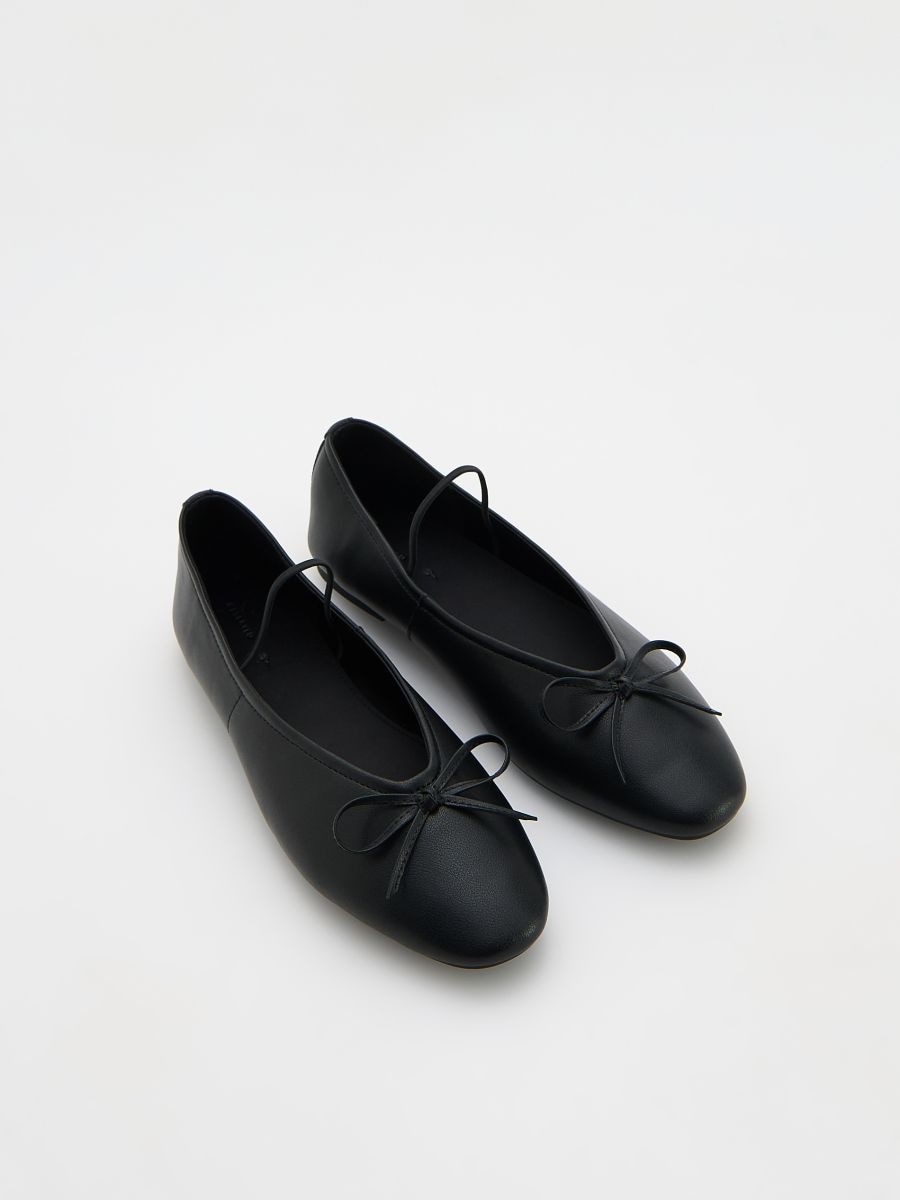 Leather ballerinas with strap - black - RESERVED - 3