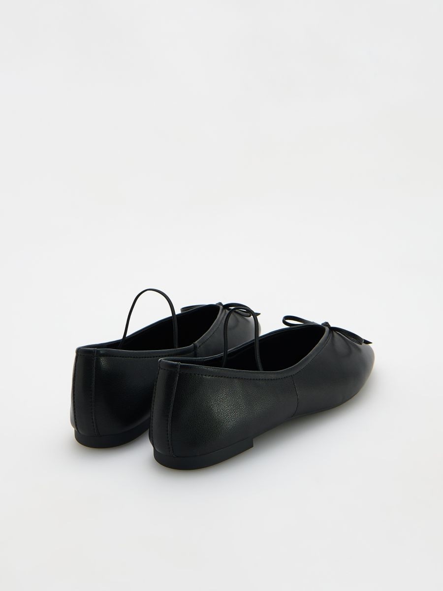Leather ballerinas with strap - black - RESERVED - 4