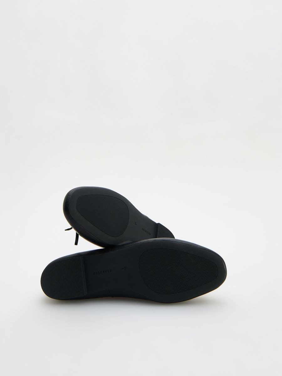 Leather ballerinas with strap - black - RESERVED - 5