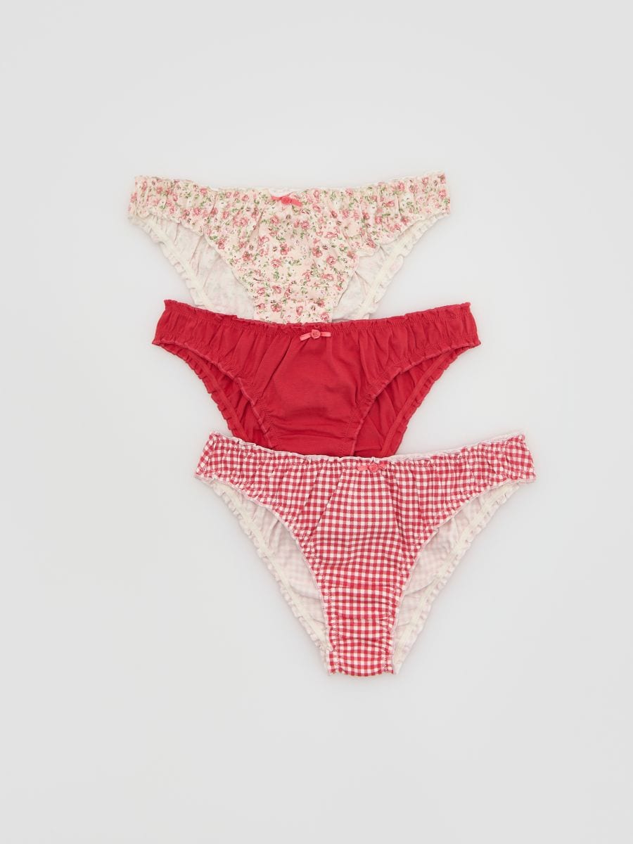 Patterned bikini briefs 3 pack - red - RESERVED