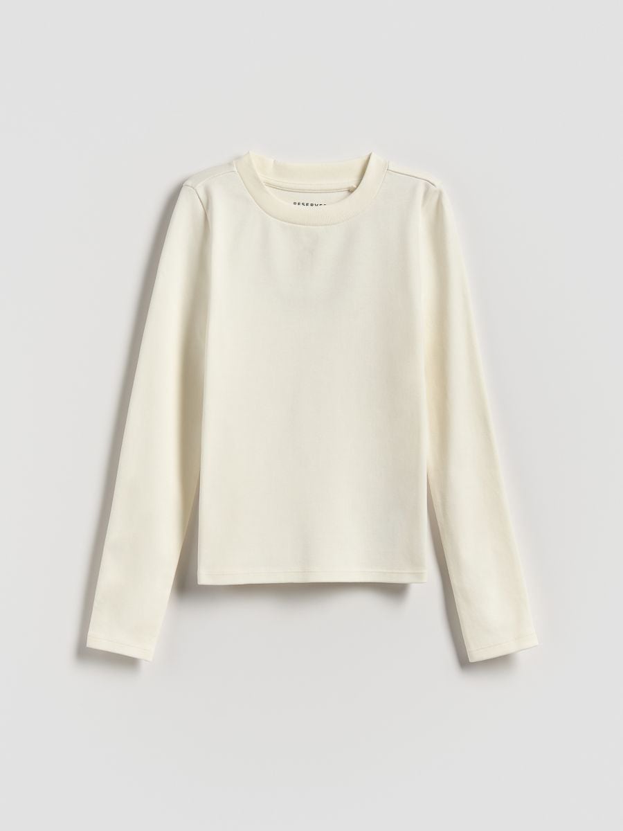 Cotton long sleeve T-shirt - white - RESERVED
