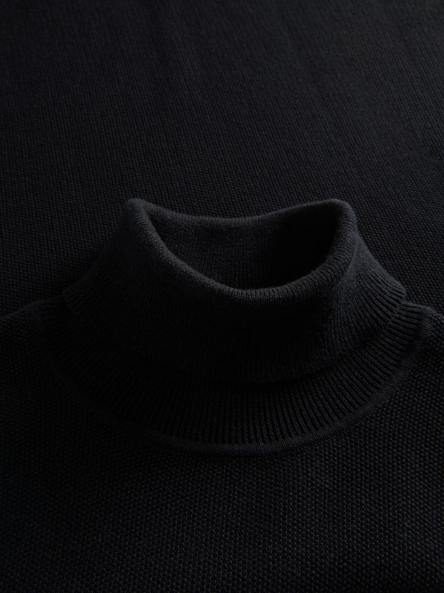 Pull en coton à col roulé - Noir - RESERVED - 4