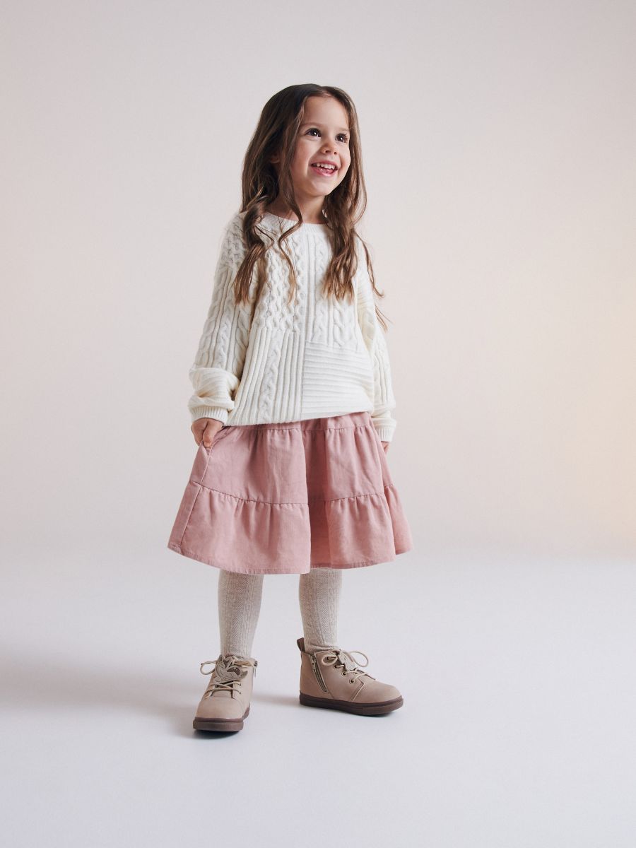 Saia com bainha com folhos - ROSA PASTEL - RESERVED - 4