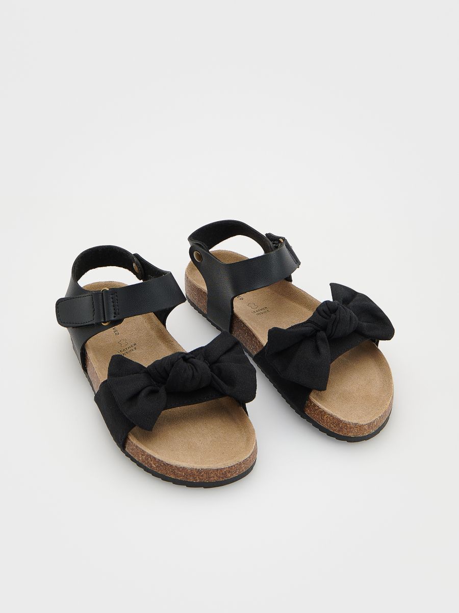 DECORATIVE BOW SANDALS - black - RESERVED