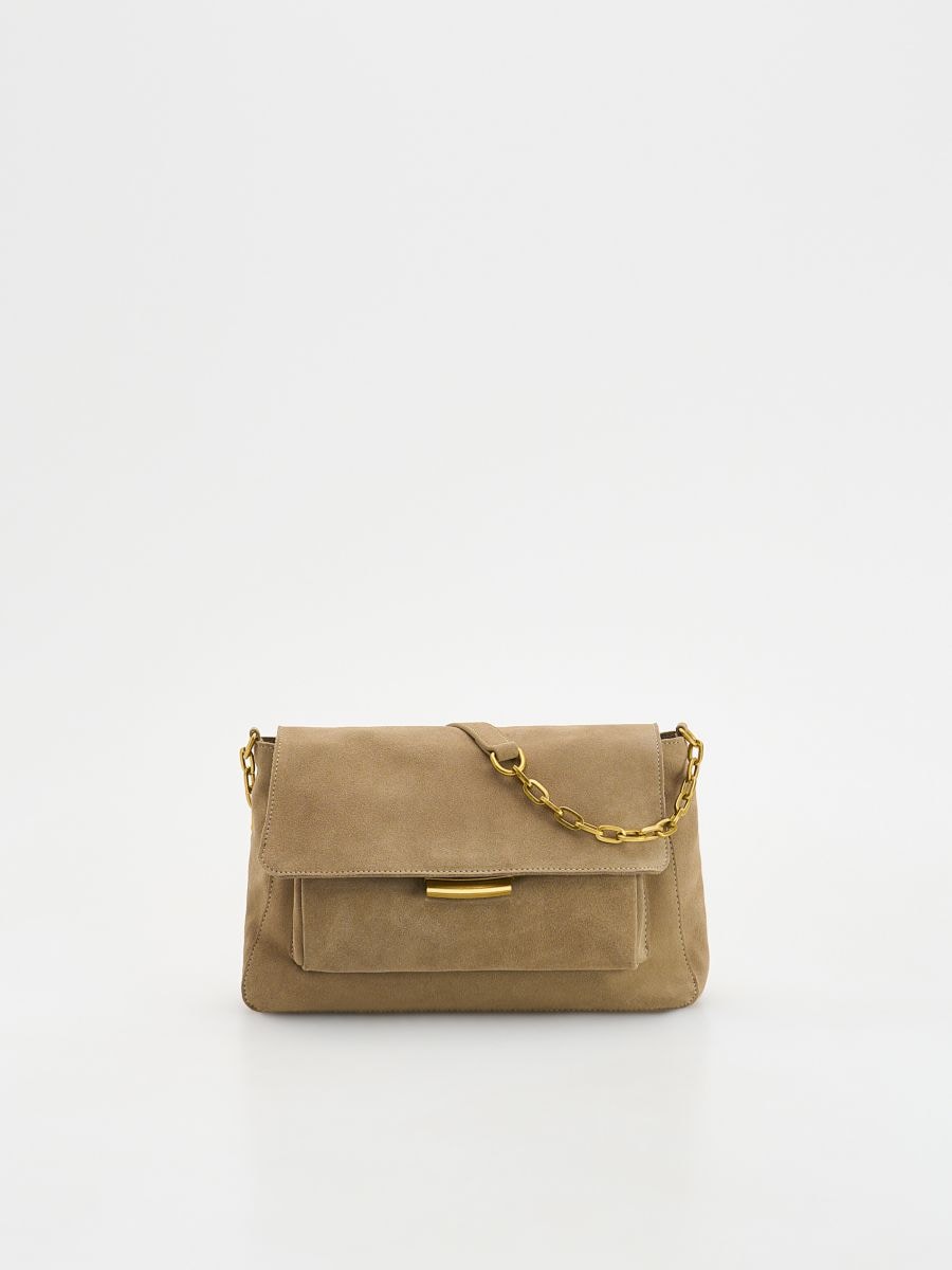 Suede shoulder bag - beige - RESERVED - 3