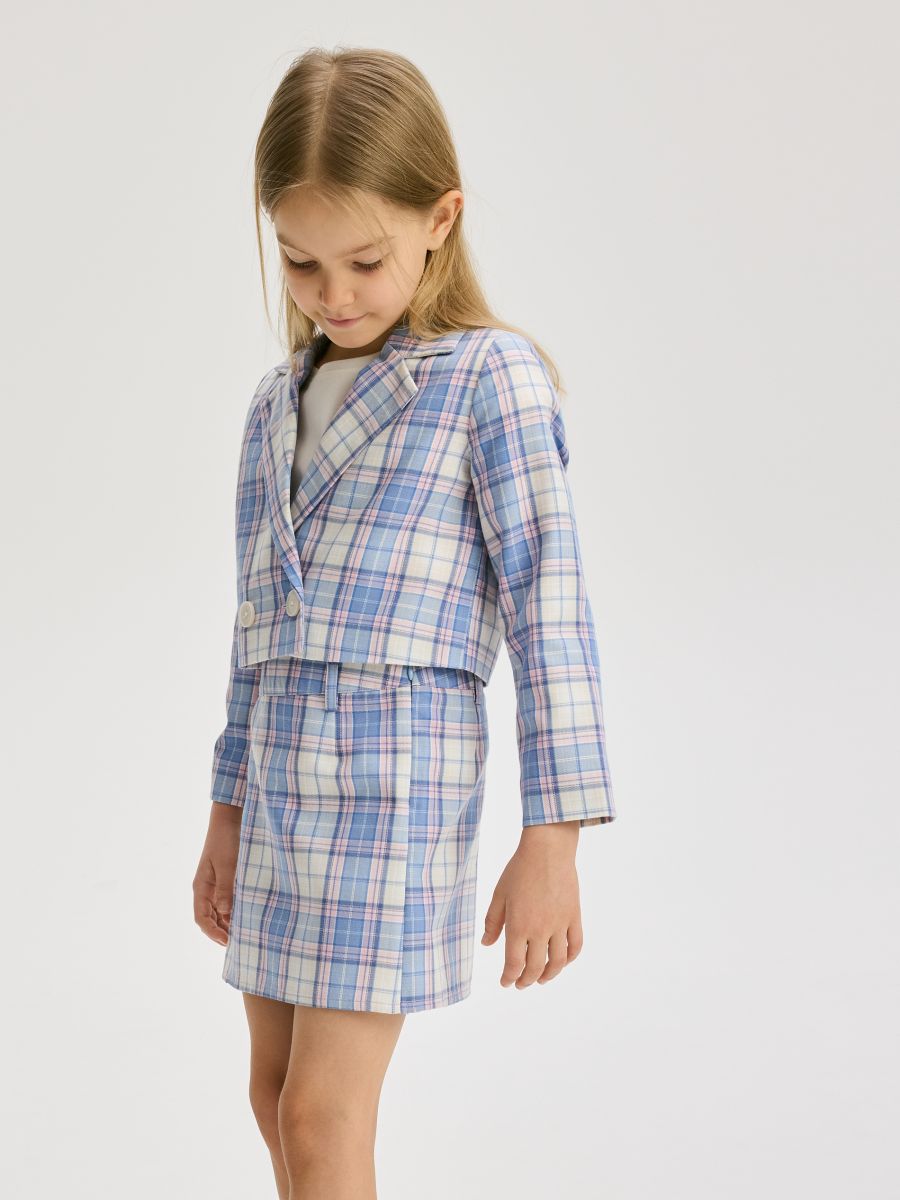Cropped check blazer - multicolor - RESERVED - 6