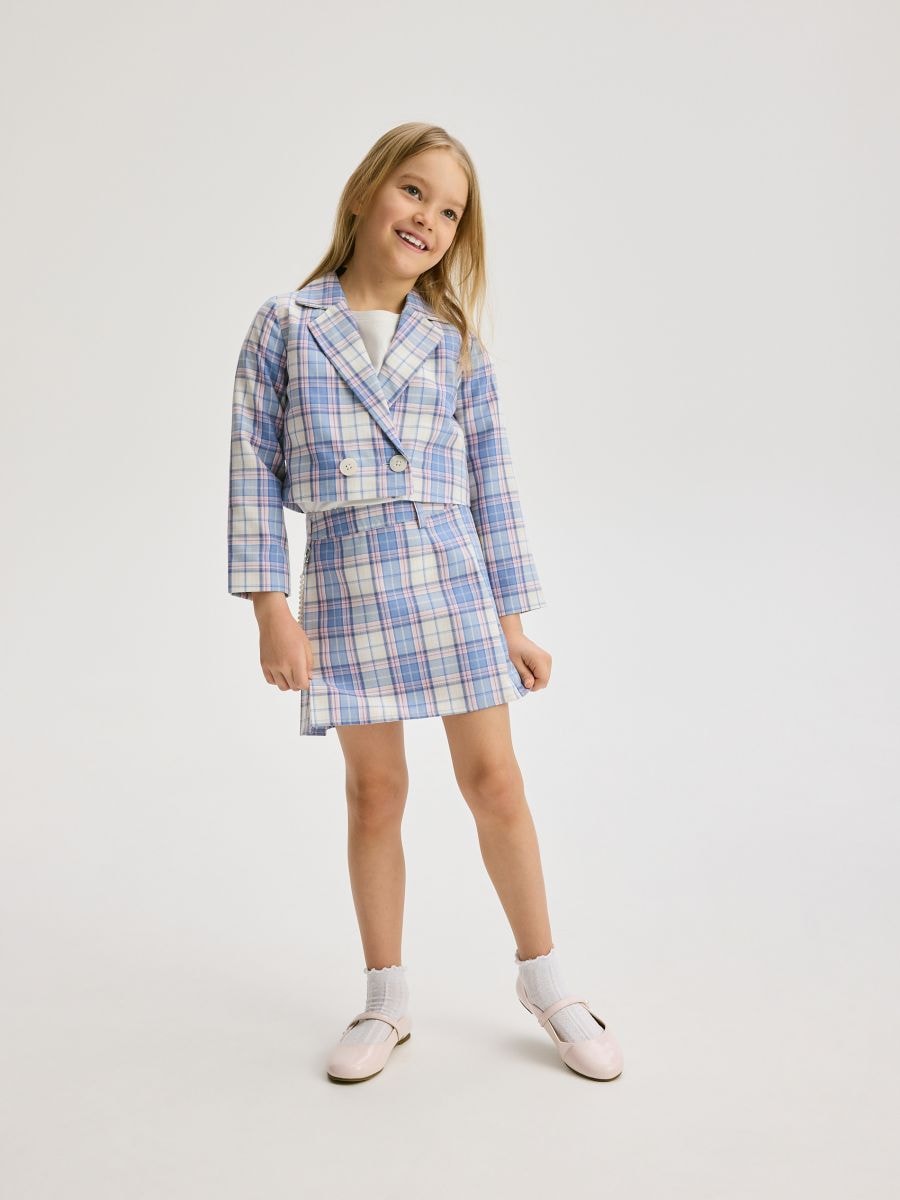 Cropped check blazer - multicolor - RESERVED - 6