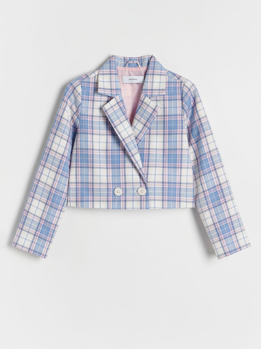 Cropped check blazer - multicolor - RESERVED - 4