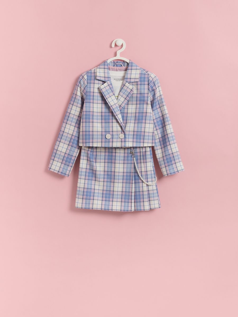 Cropped check blazer - multicolor - RESERVED