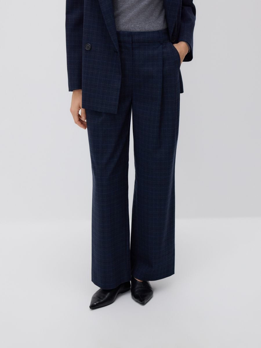 Check trousers - navy - RESERVED