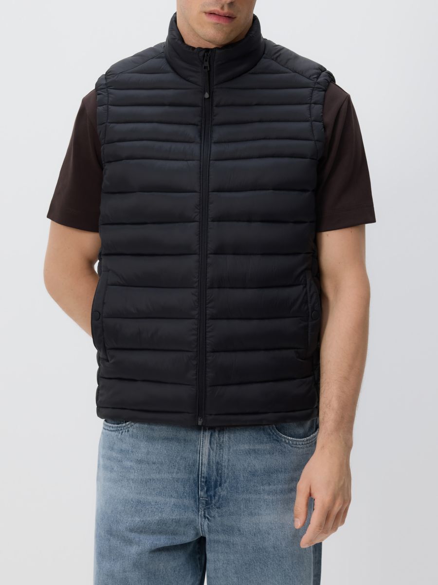 Gilet trapuntato - nero - RESERVED