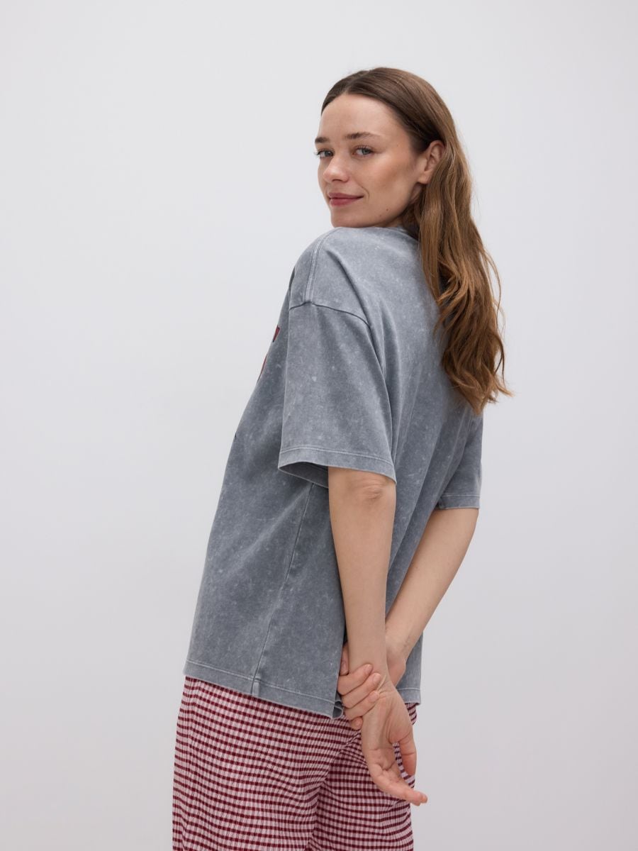 T-shirt with print - light grey - RESERVED - 4