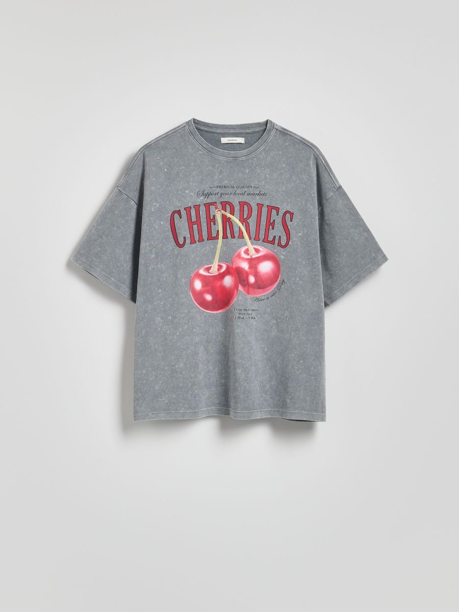T-shirt with print - light grey - RESERVED - 5