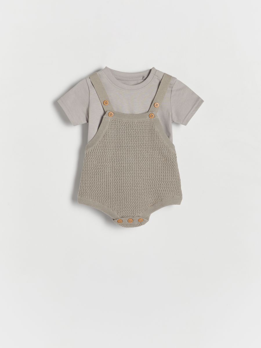BABIES` JUMPSUIT & T-SHIRT - light grey - RESERVED