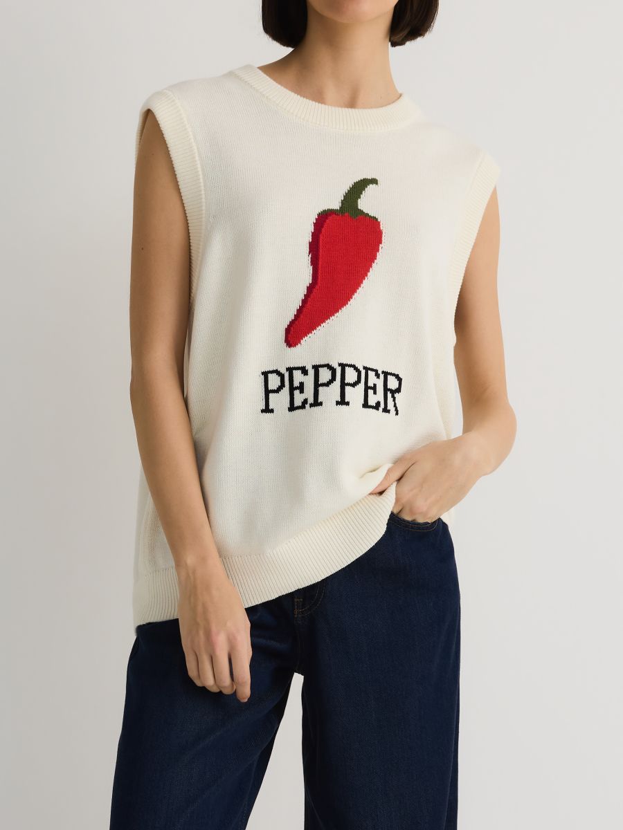 Lightweight knitted vest - multicolor - RESERVED - 4