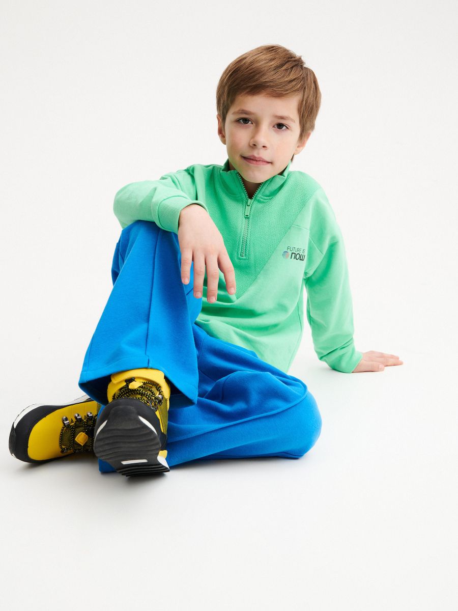 Sweatpants with stitching - blue - RESERVED - 3