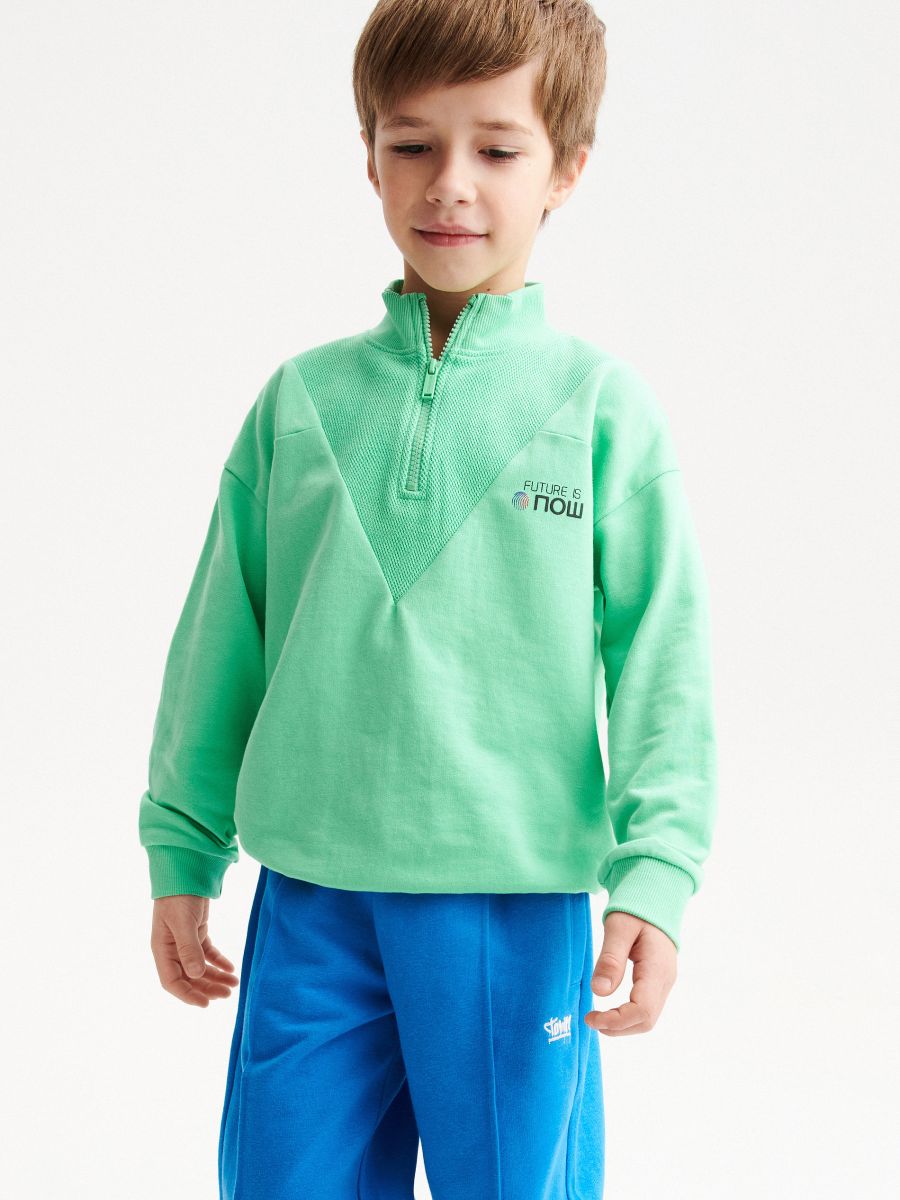 Sweatpants with stitching - blue - RESERVED - 4