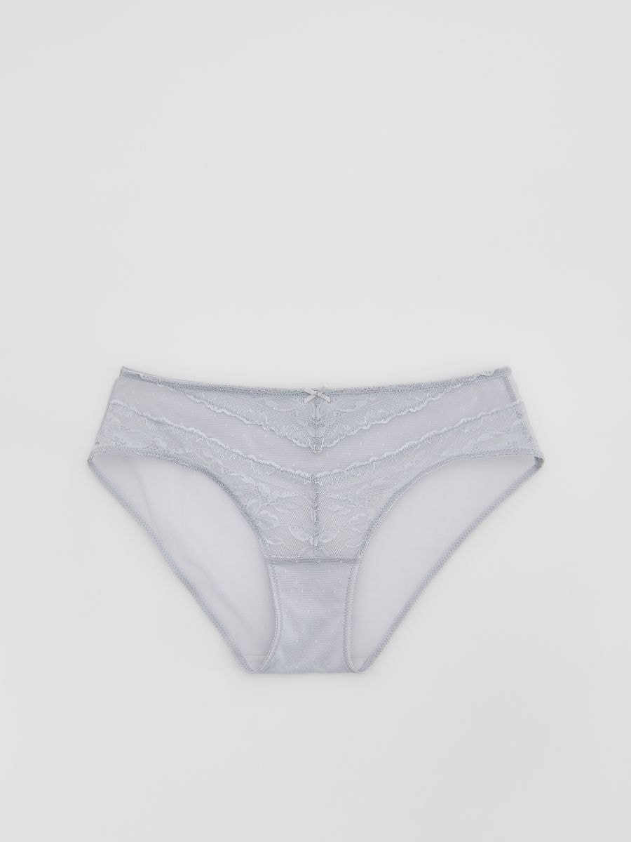 Bikini panties with lace - pale blue - RESERVED