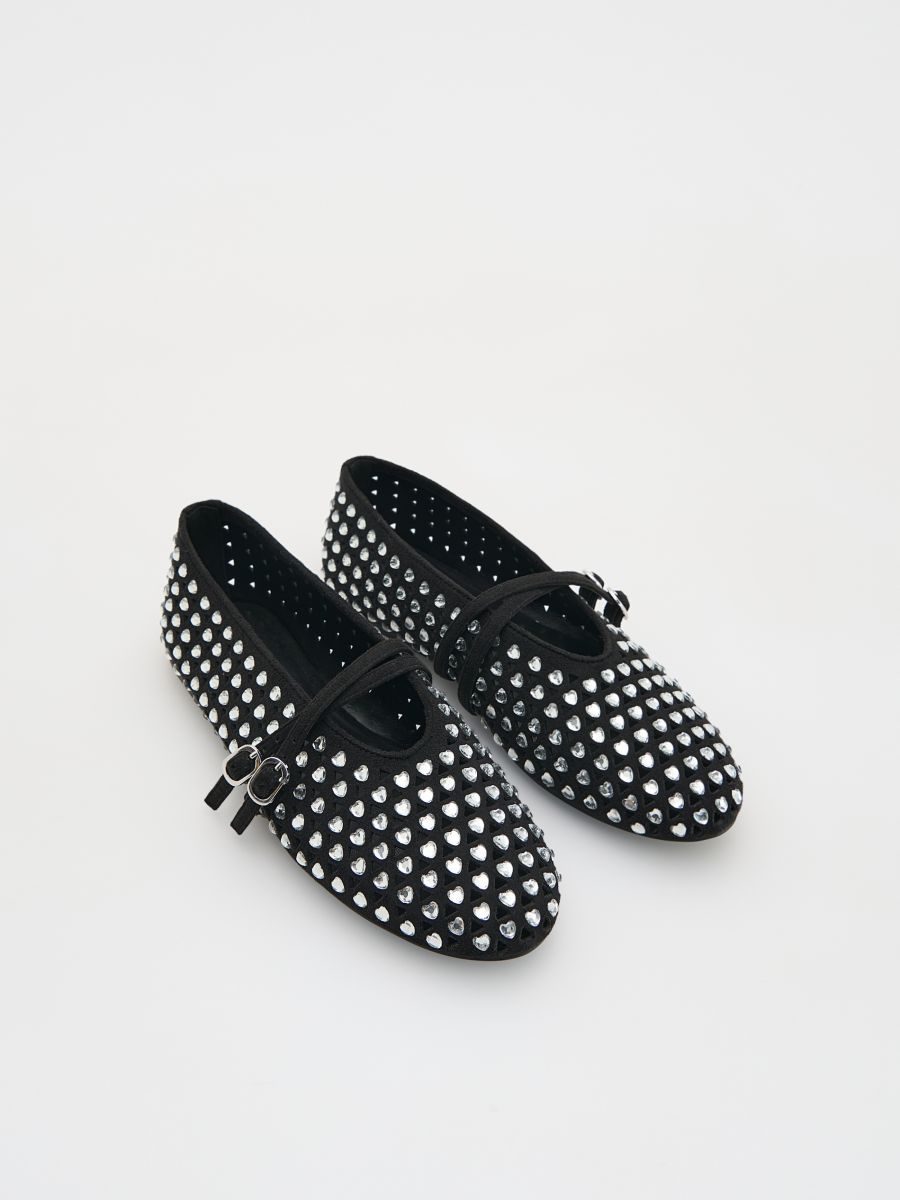Ballerinas with cubic zirconias - black - RESERVED - 2