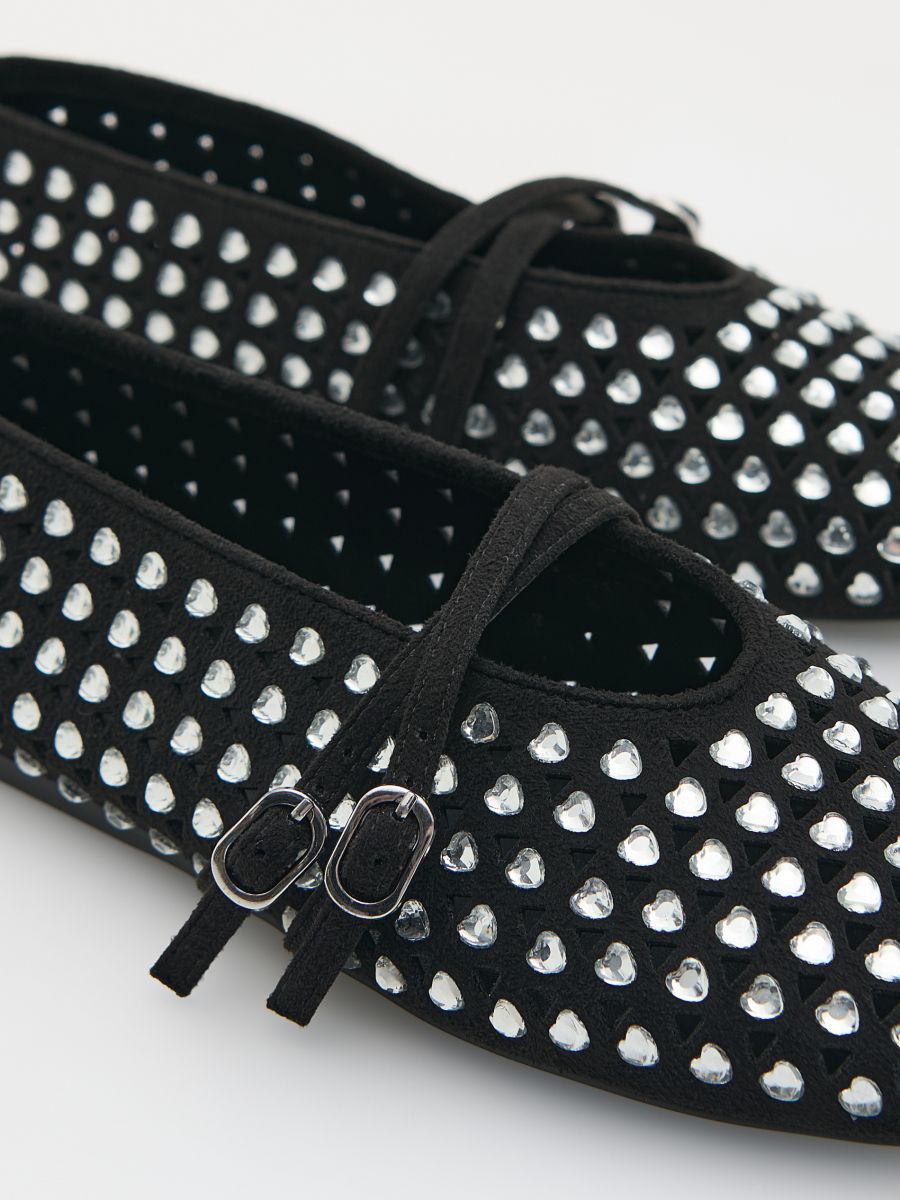 Ballerinas with cubic zirconias - black - RESERVED - 3