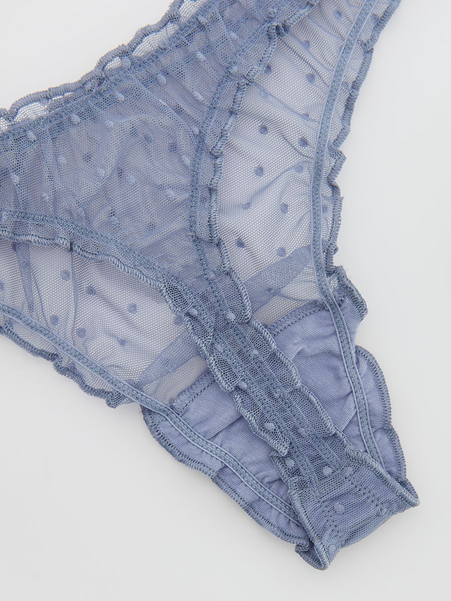Mesh thong panties - hyacinth - RESERVED - 2