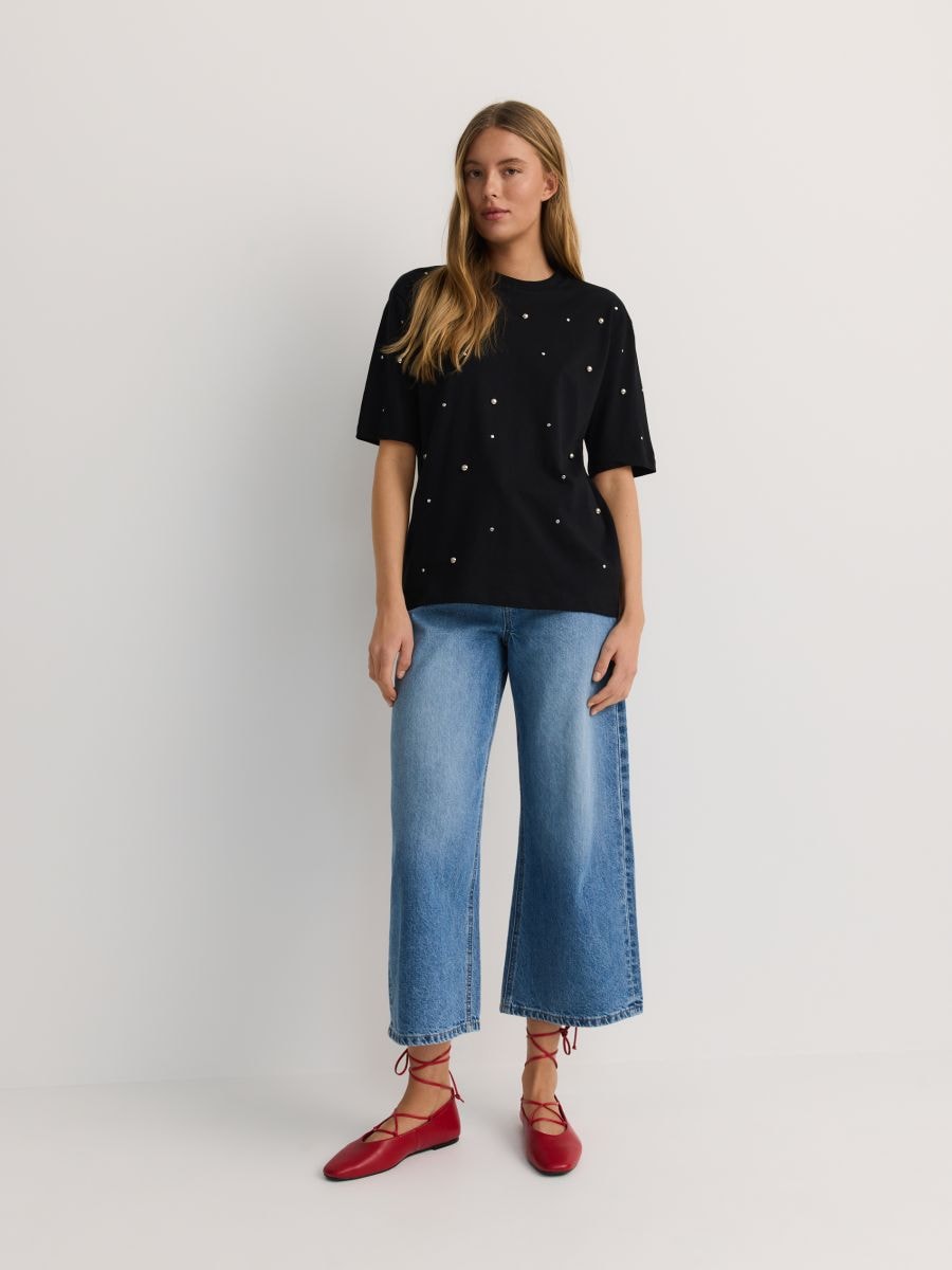 Oversized t-shirt with studs - black - RESERVED - 2