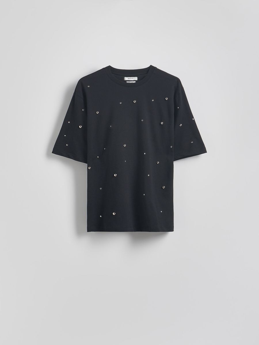 Oversized t-shirt with studs - black - RESERVED - 5