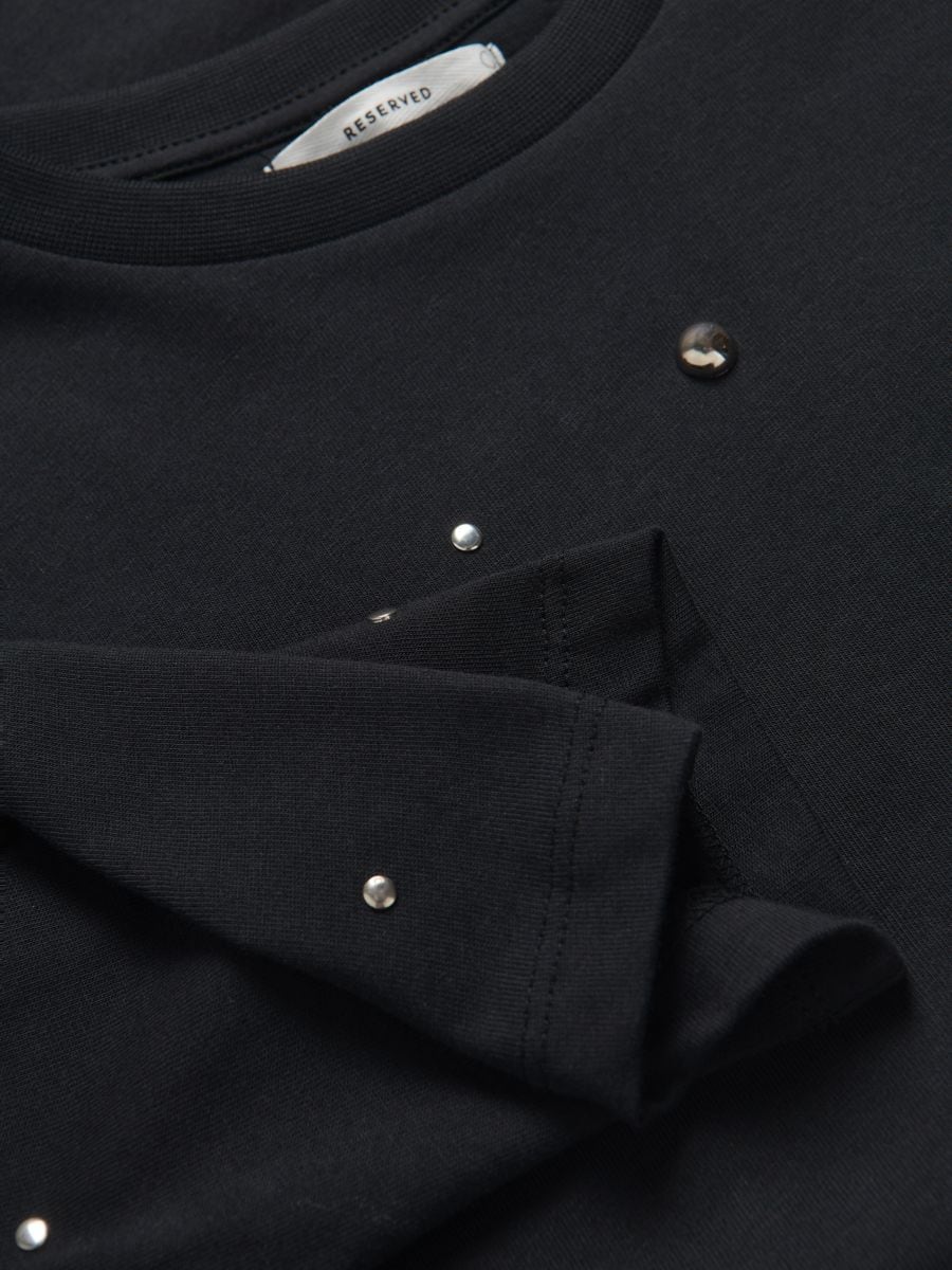 Oversized t-shirt with studs - black - RESERVED - 6