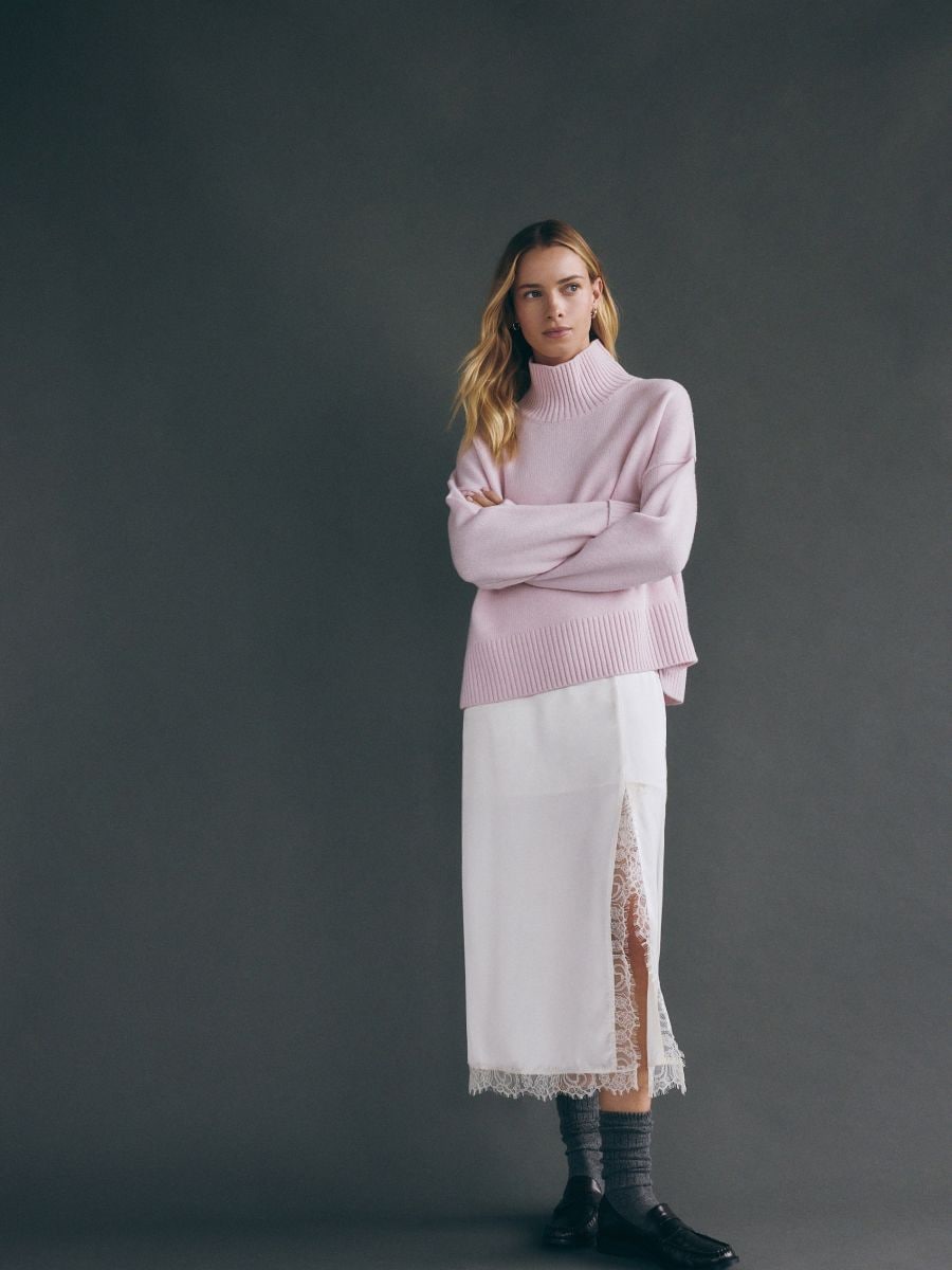 Wool turtleneck - pink - RESERVED - 4