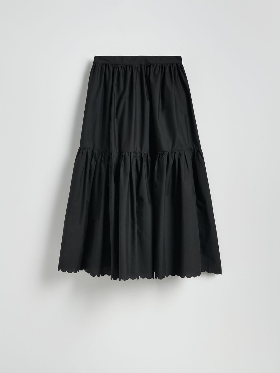 Maxi skirt with cotton blend - black - RESERVED