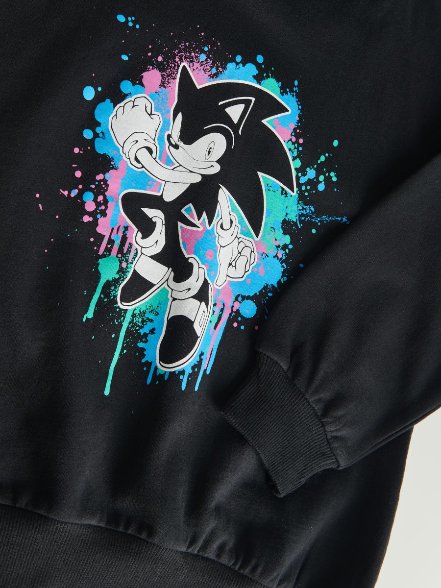 Felpa con cappuccio Sonic - nero - RESERVED - 6