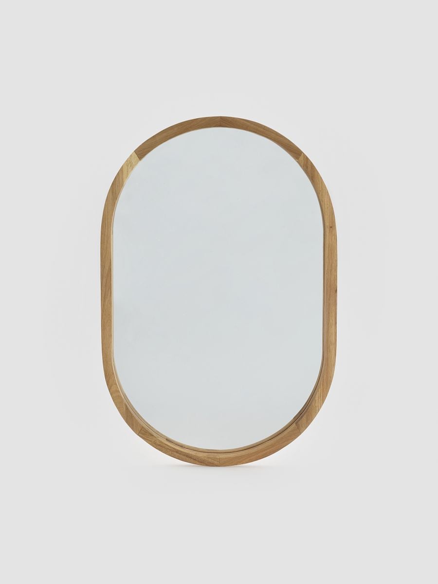 Spogulis ar koka rāmi - brūna - RESERVED