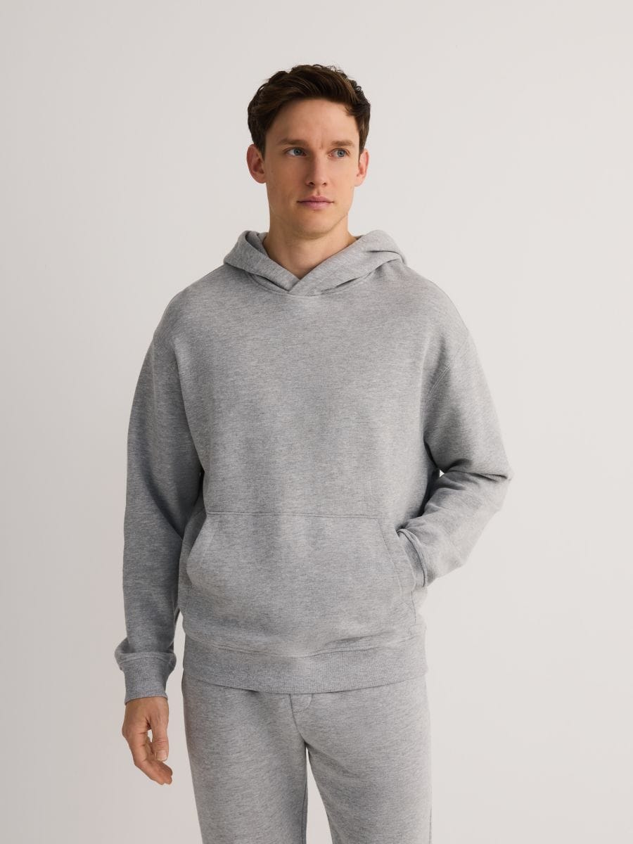 Felpa con cappuccio in cotone - grigio chiaro - RESERVED - 4