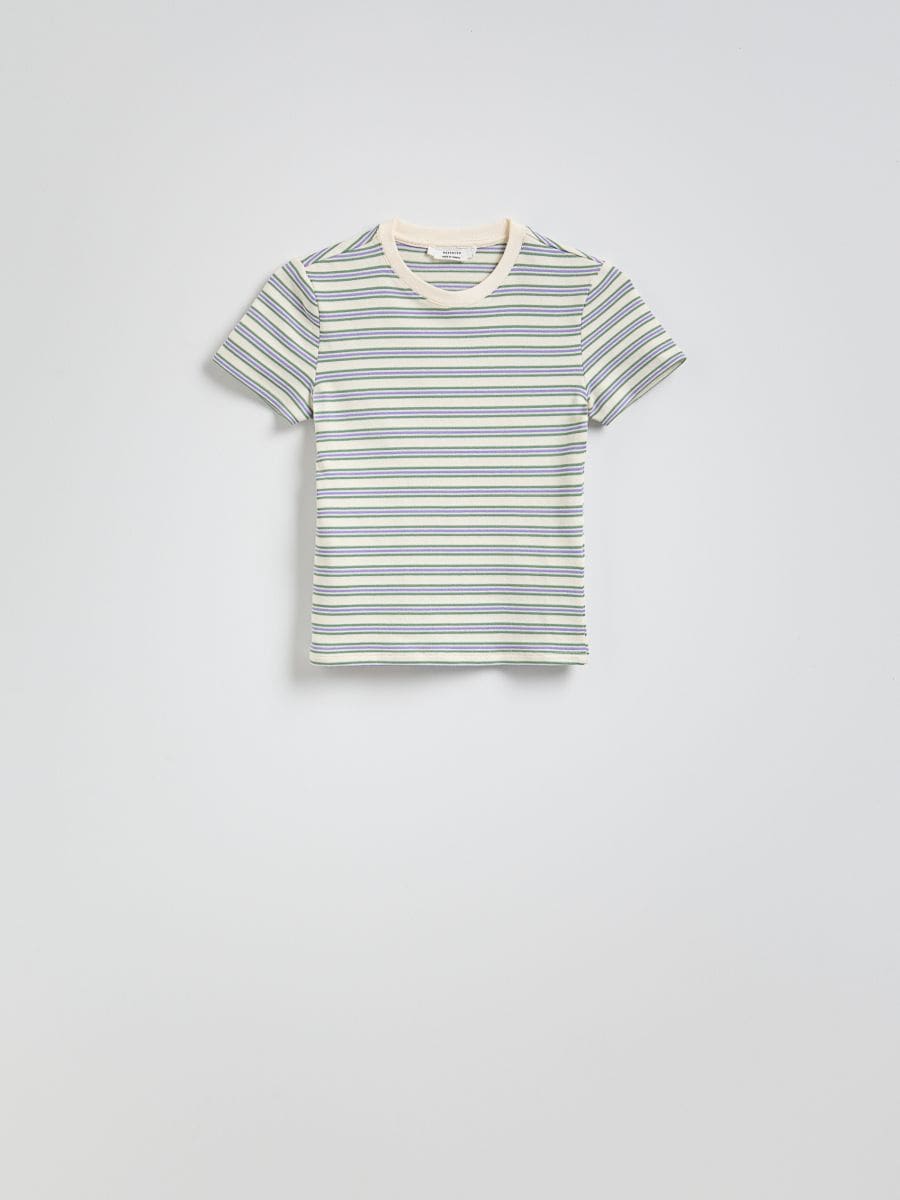 Stripe T-shirt - cream - RESERVED