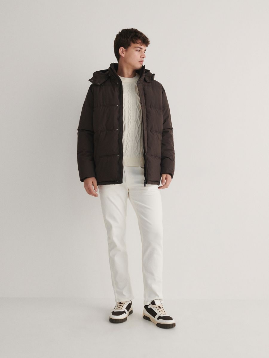 Hooded jacket Color dark brown - RESERVED - 3583C-89X