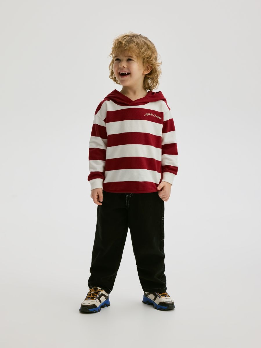 Longsleeve oversize z grubszej dzianiny - bordowy - RESERVED