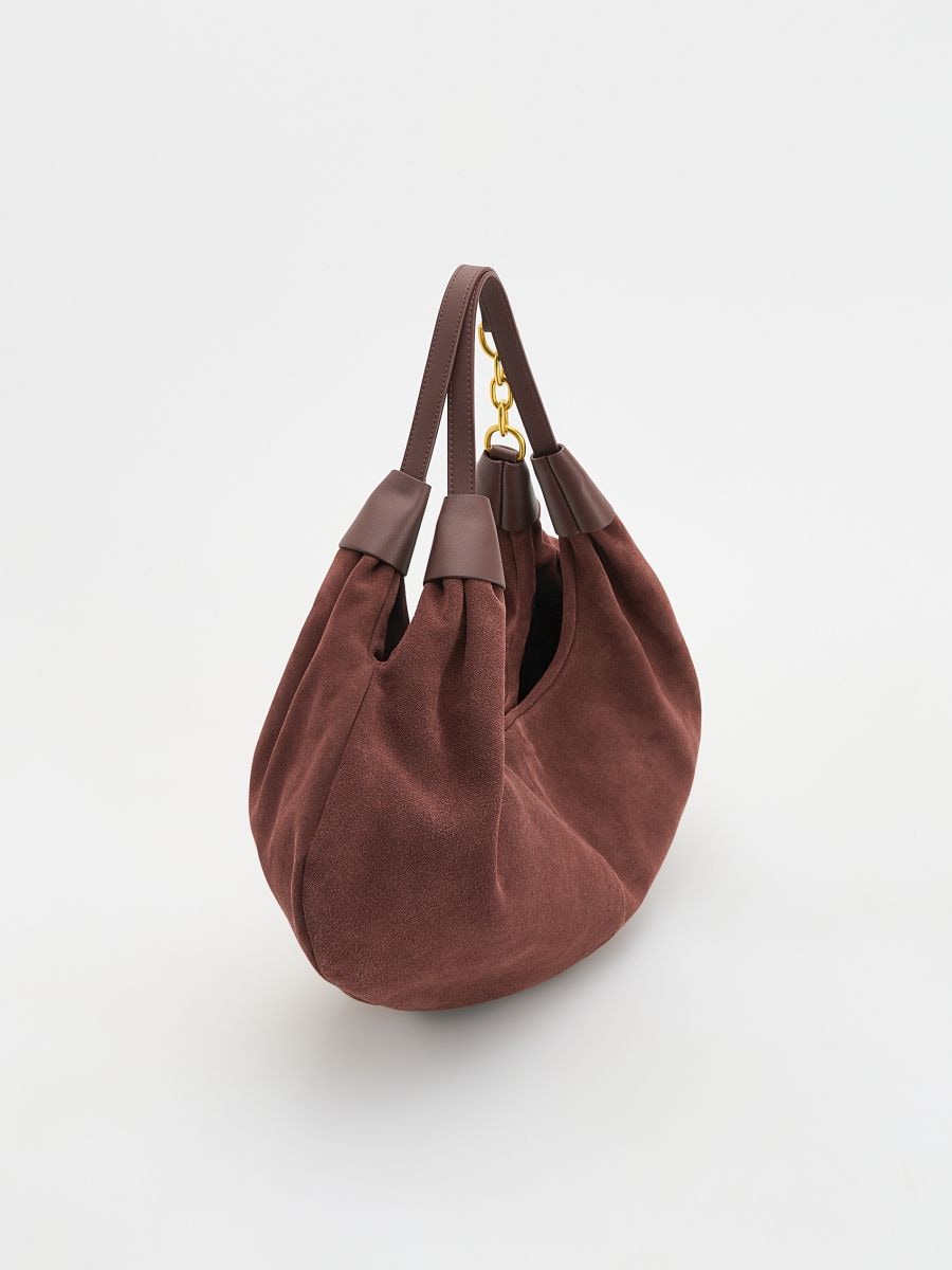 Veste avec col en daim - brun foncé - RESERVED - 2