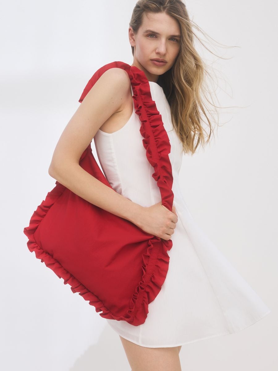 Bag with ruffles - red - RESERVED - 4