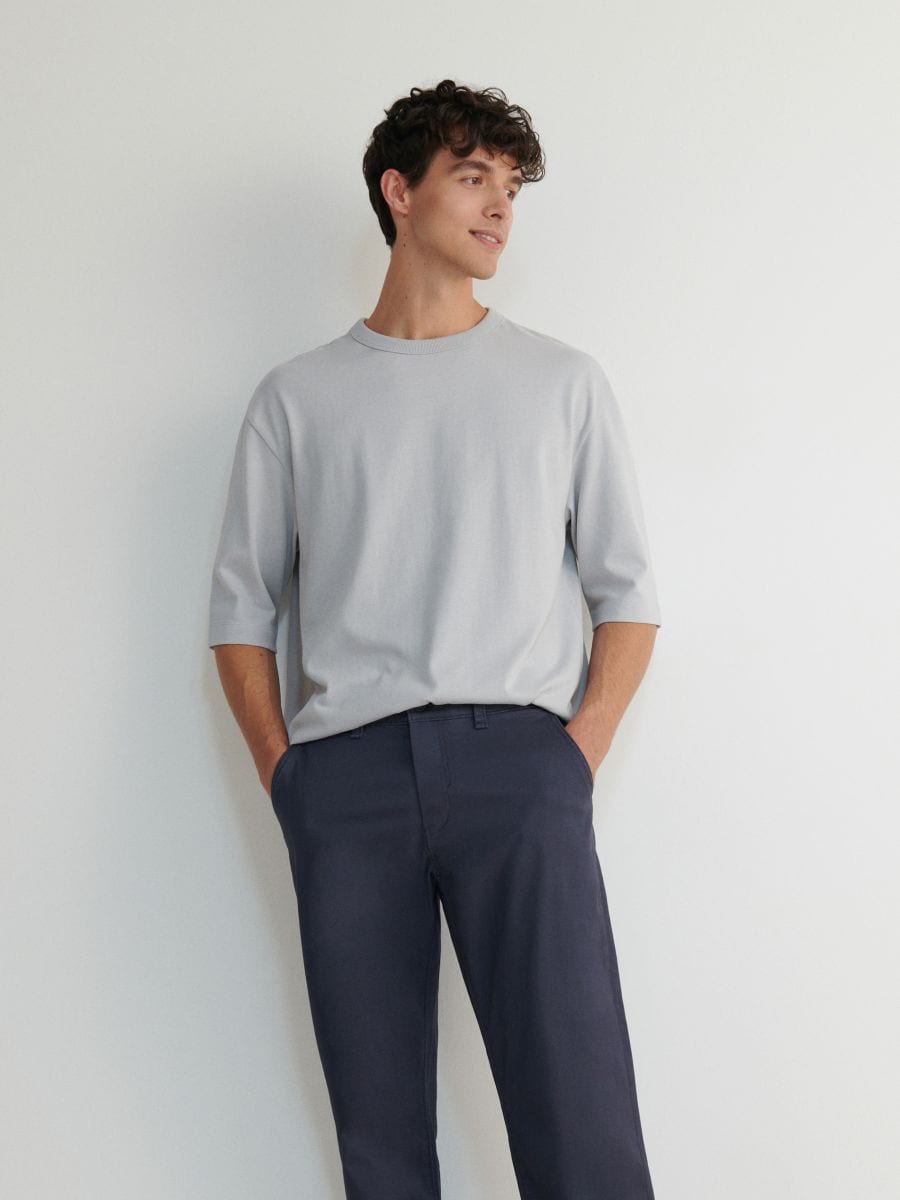 Regular fit chino pantalone - mornarsko - RESERVED - 2