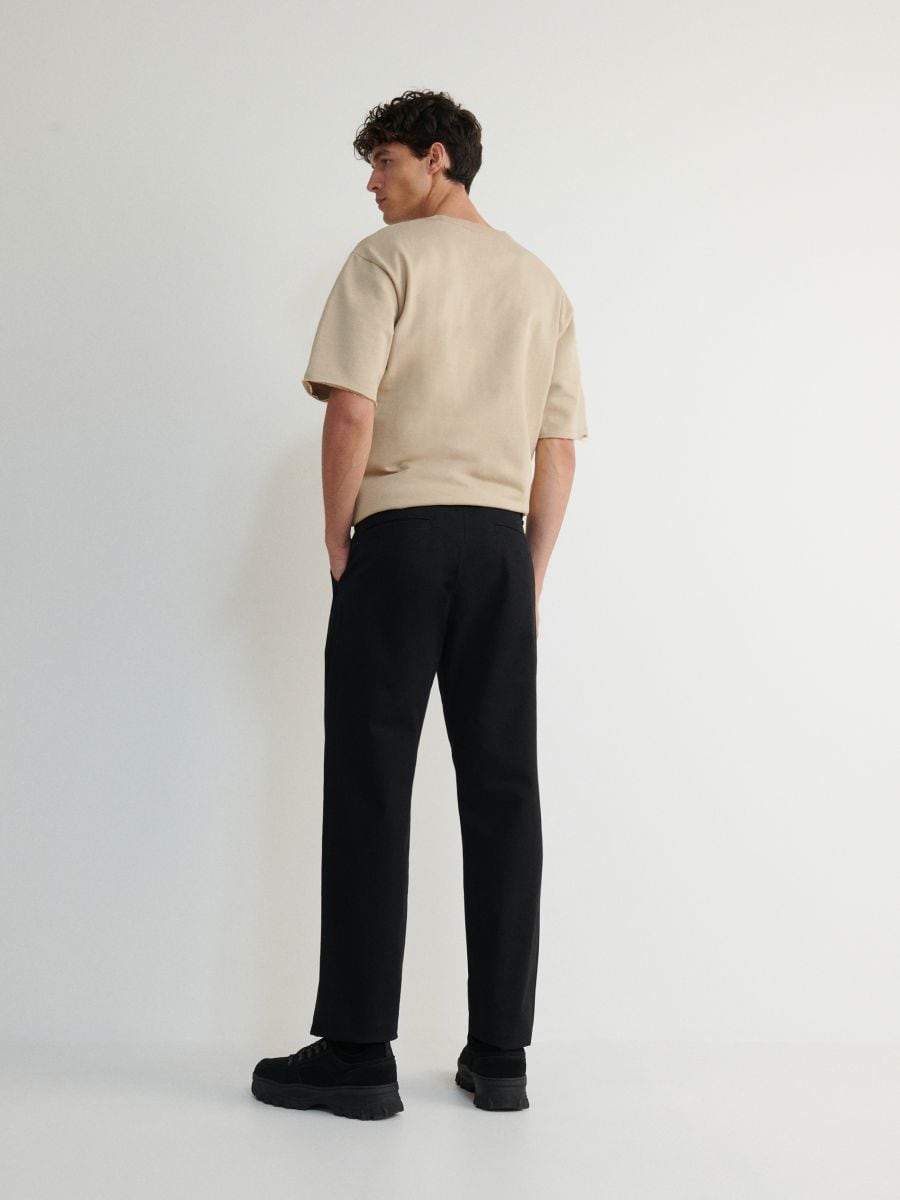 Regular fit chino pantalone - crno - RESERVED - 2