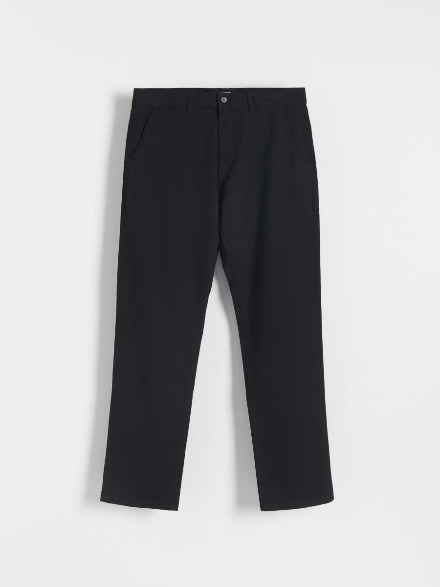 Regular fit chino pantalone - crno - RESERVED - 4