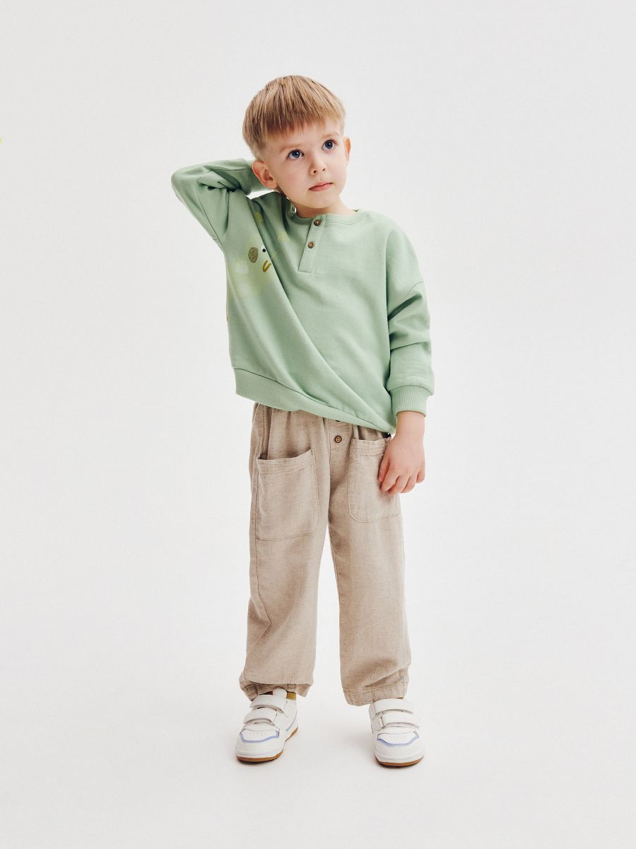 Eleventy Kids slimfit Linen Trousers  Farfetch